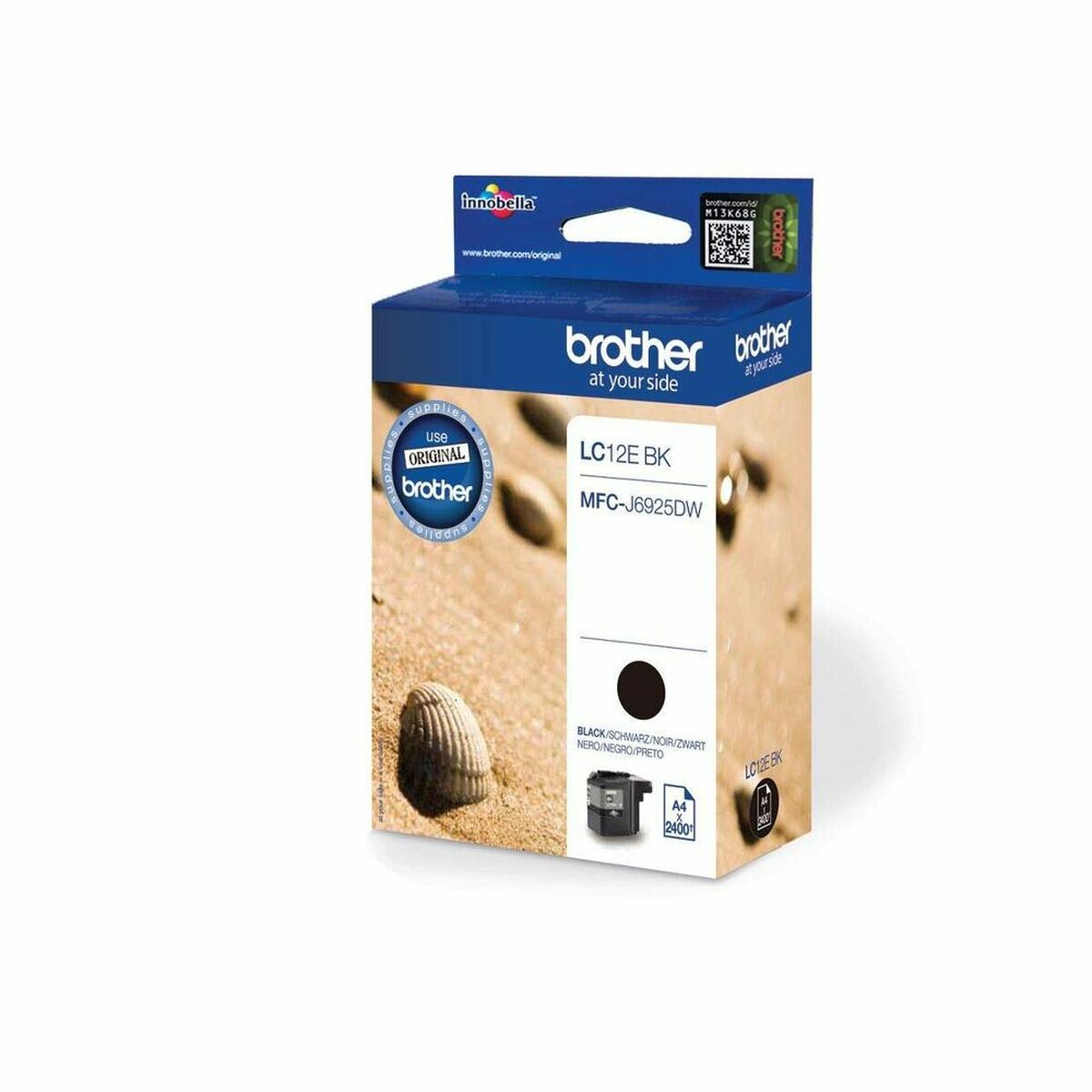 Tinteiro de Tinta Original Brother LC-12EBK Preto